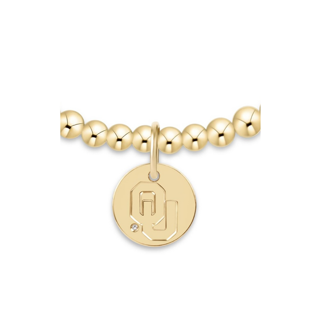 eCOLLEGIATE Classic Gold 3mm Bracelet - Oklahoma Disc