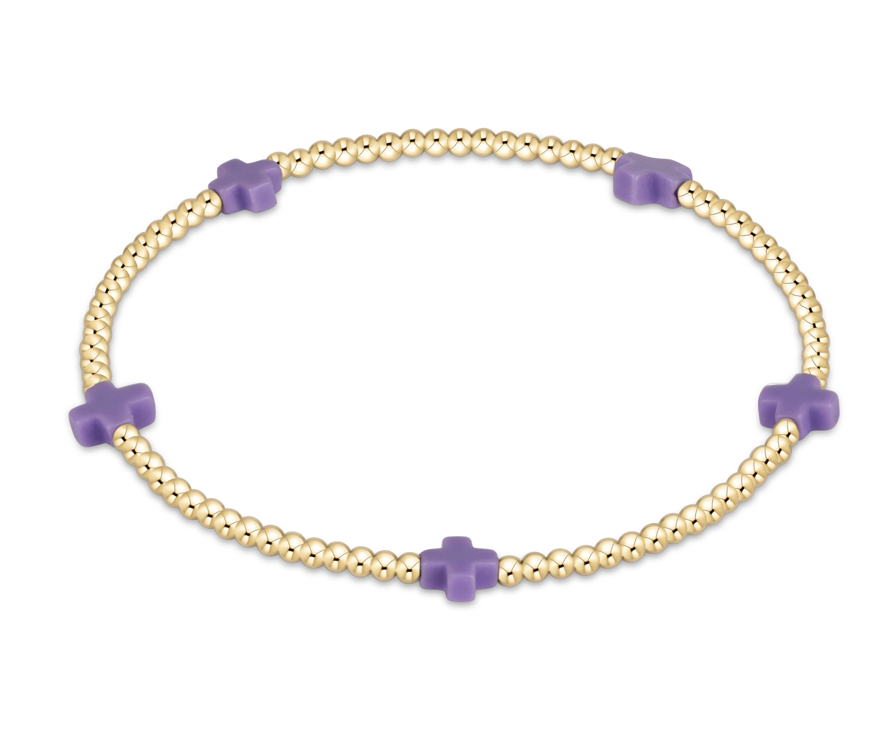 Signature Cross Small 2mm Gold Bracelet