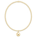 Classic Gold 2mm Bracelet - Classic Gold 8mm Charm