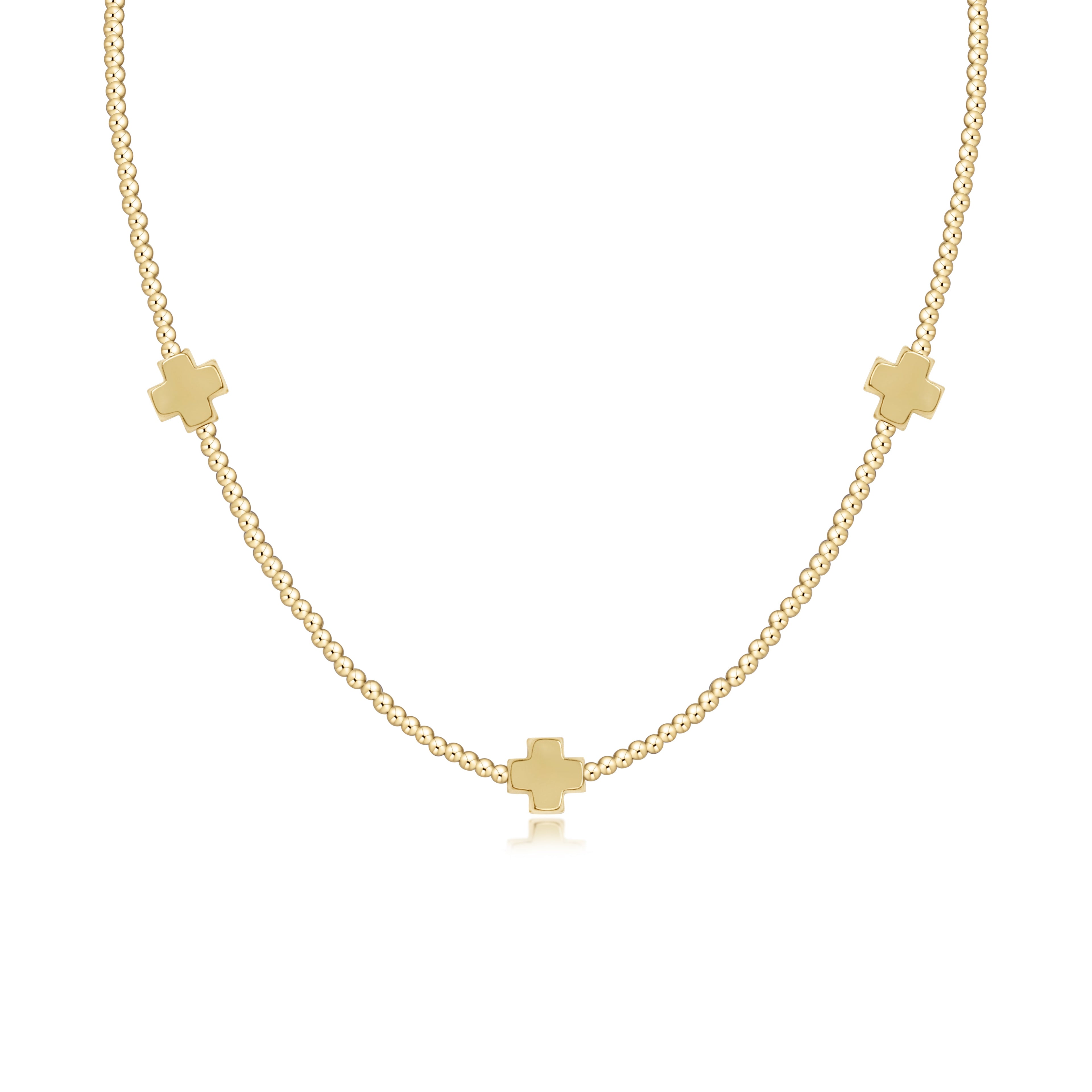 Choker Beaded - Signature Cross 2mm Gold - Gold