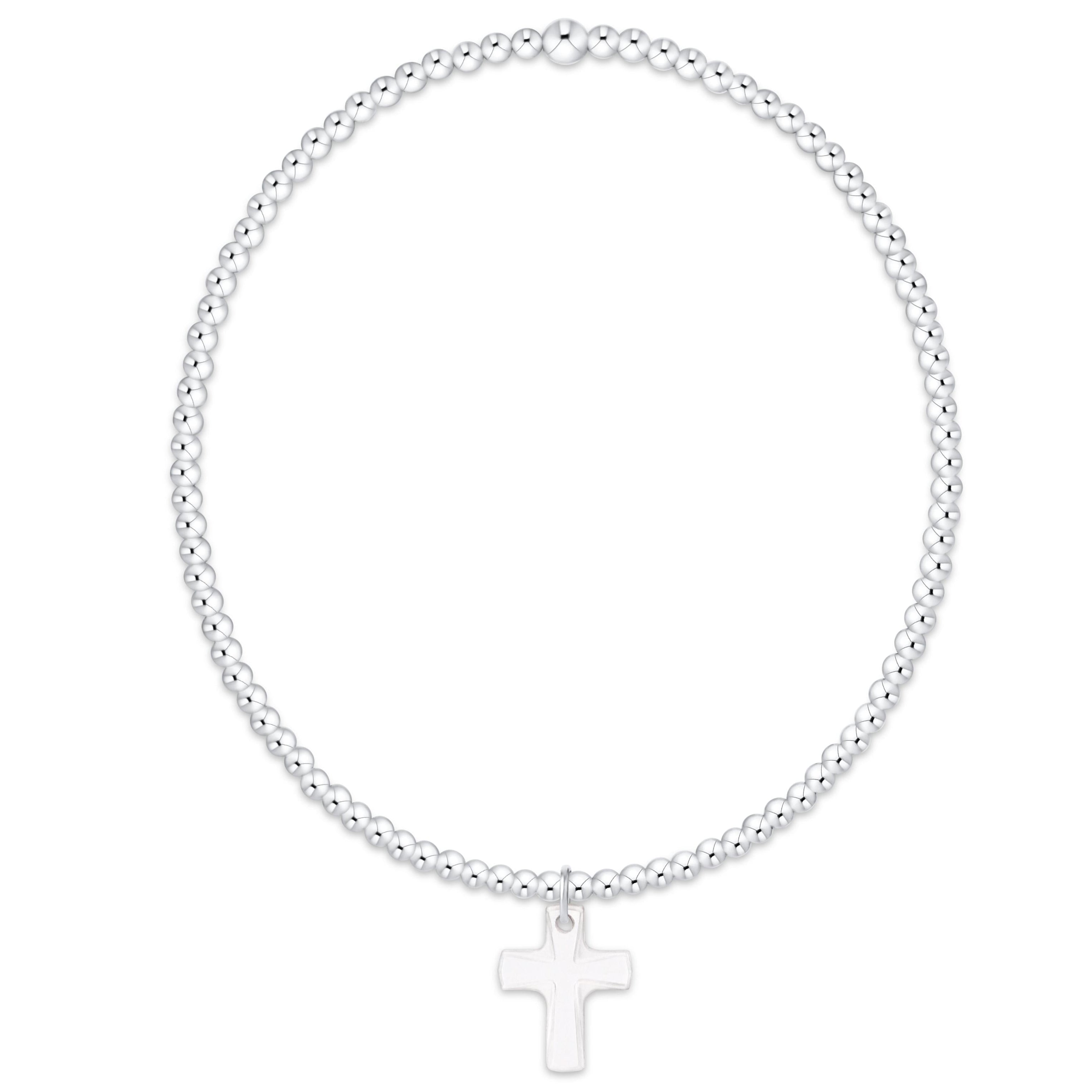 Classic Sterling 2mm Bracelet - Blessed Crystal Charm