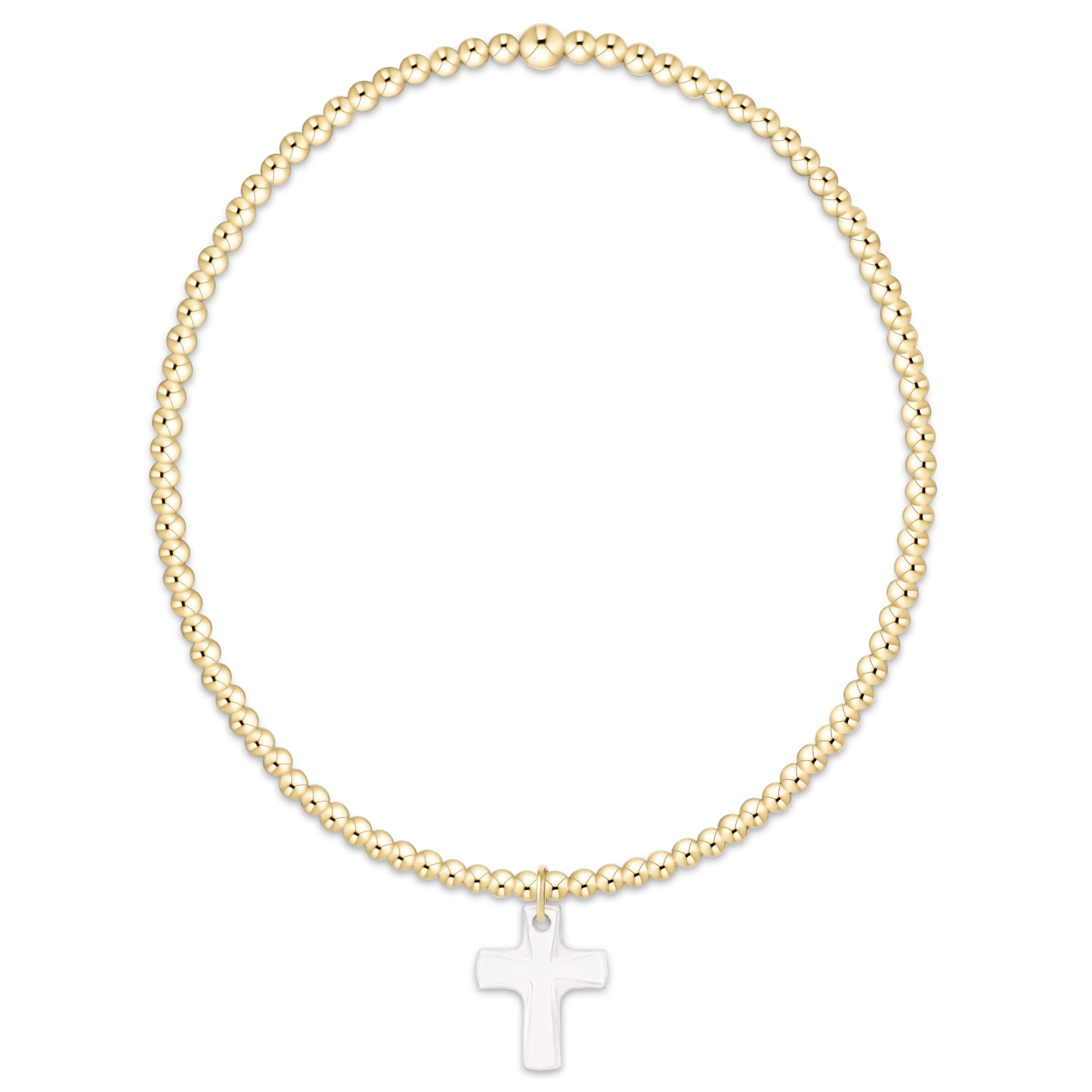 Classic Gold 2mm Bracelet - Blessed Crystal Charm