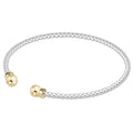 Classic Mixed Metal 2mm Bead Cuff - Gold