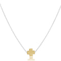 16" Necklace Mixed Metal - Signature Cross Gold