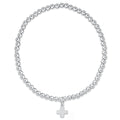 Classic Sterling 3mm Bracelet - Signature Cross Sterling Charm