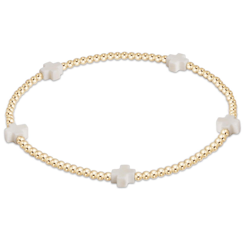 Signature Cross Small 2mm Gold Bracelet