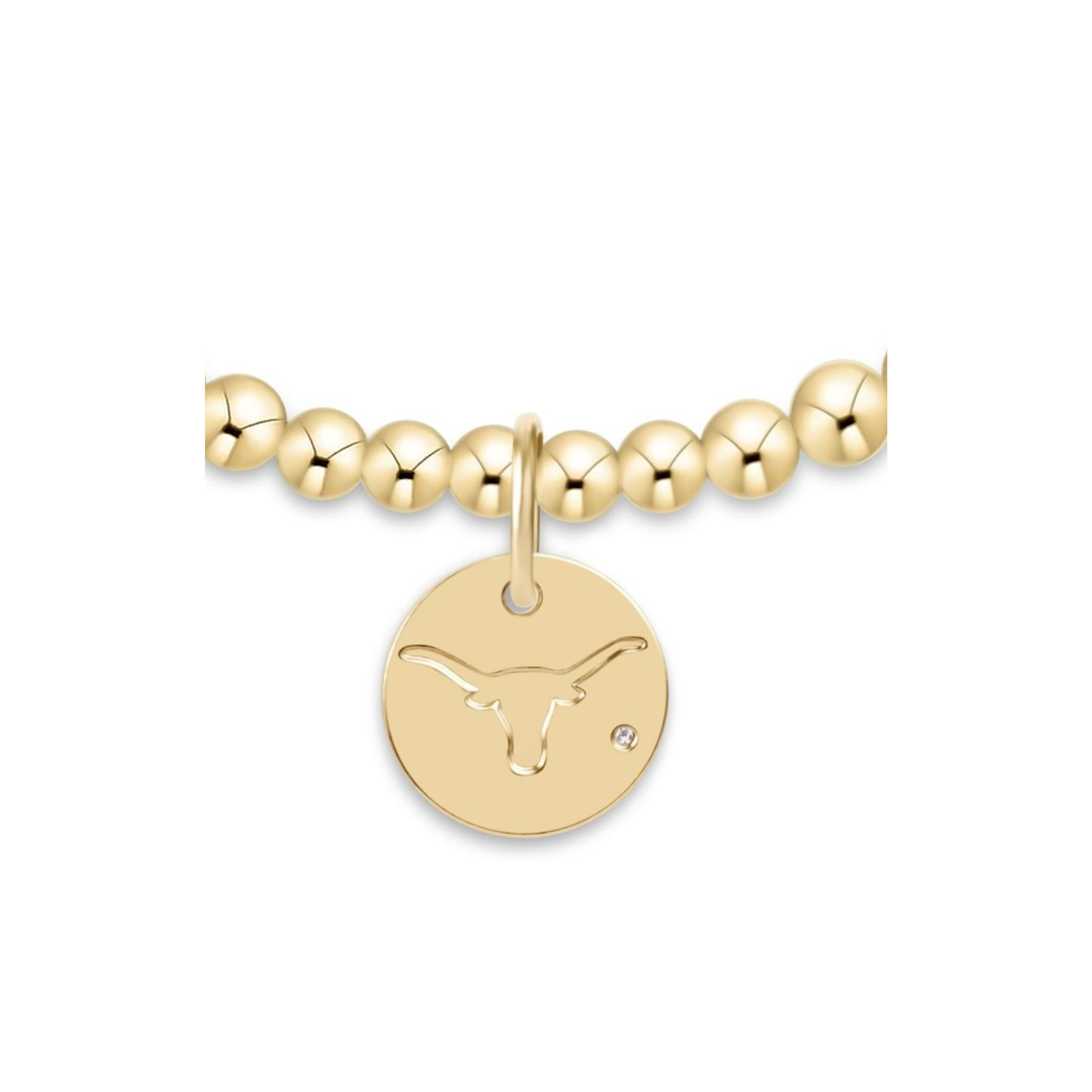eCOLLEGIATE Classic Gold 3mm Bracelet - UT Austin Disc
