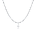 Choker Classic Sterling 3mm Bead - Signature Cross Sterling Charm