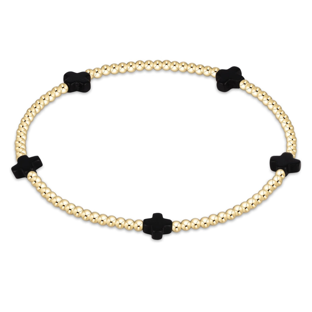 Signature Cross Small 2mm Gold Bracelet