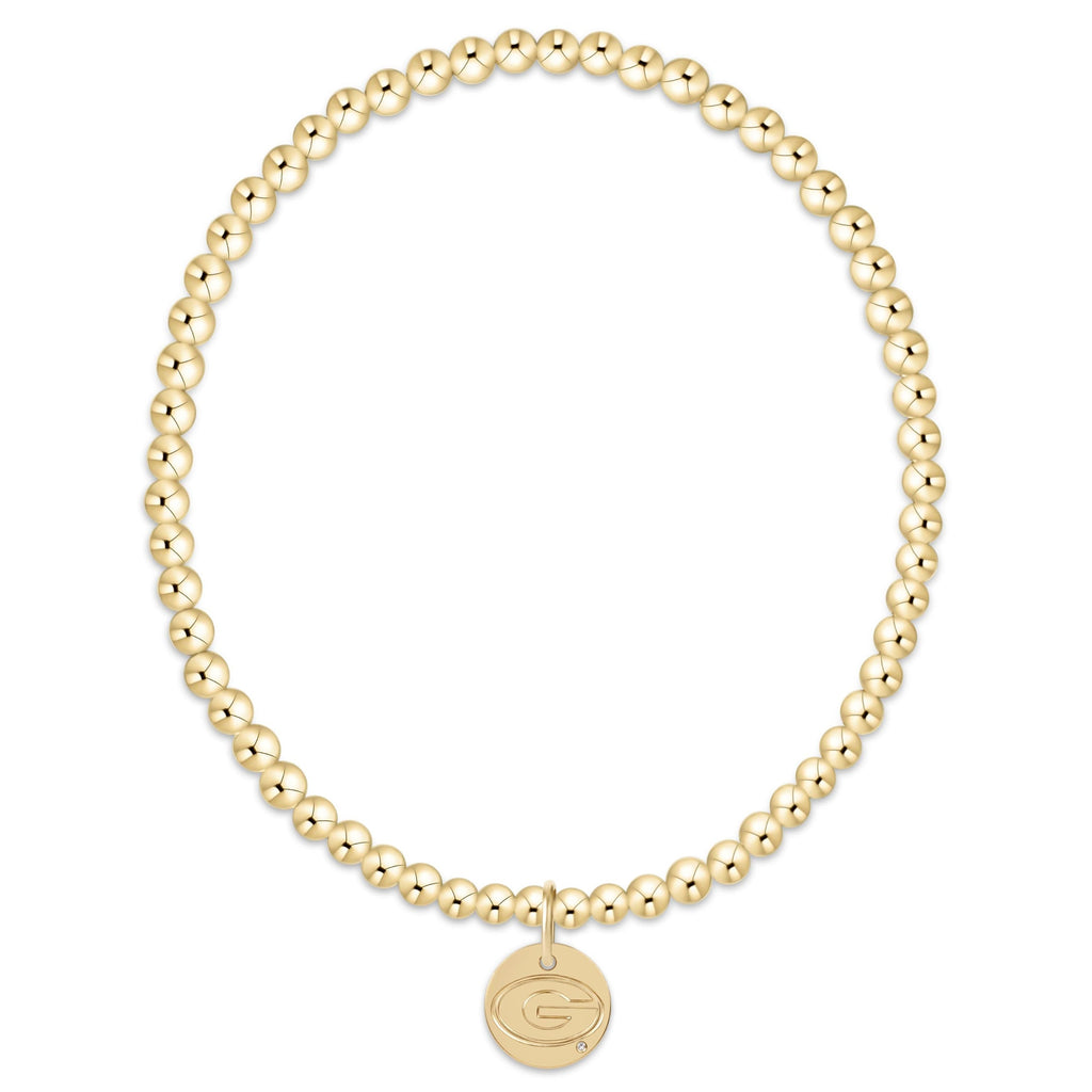 eCOLLEGIATE Classic Gold 3mm Bracelet - UGA Disc