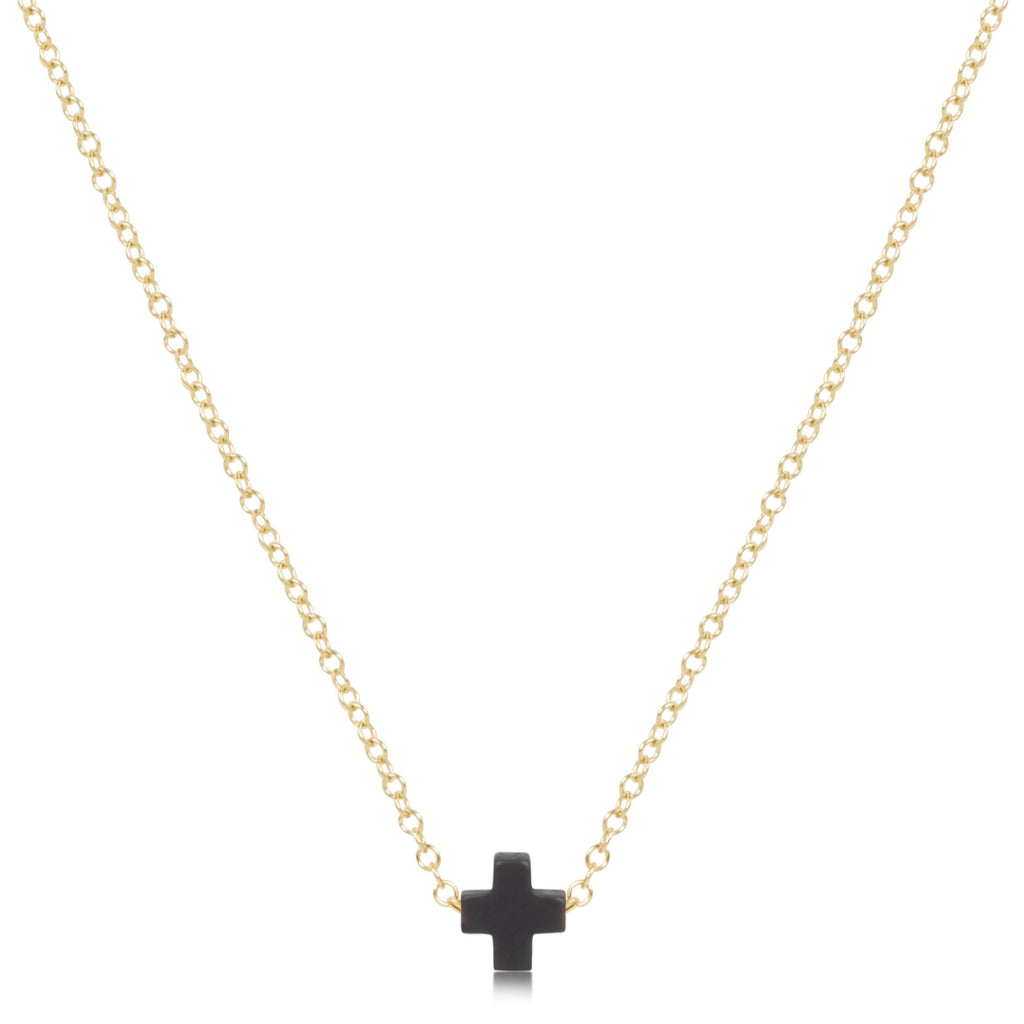 16" Necklace Gold - Signature Cross Small