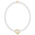 Classic Pearl 3mm Bracelet - Love Gold Charm