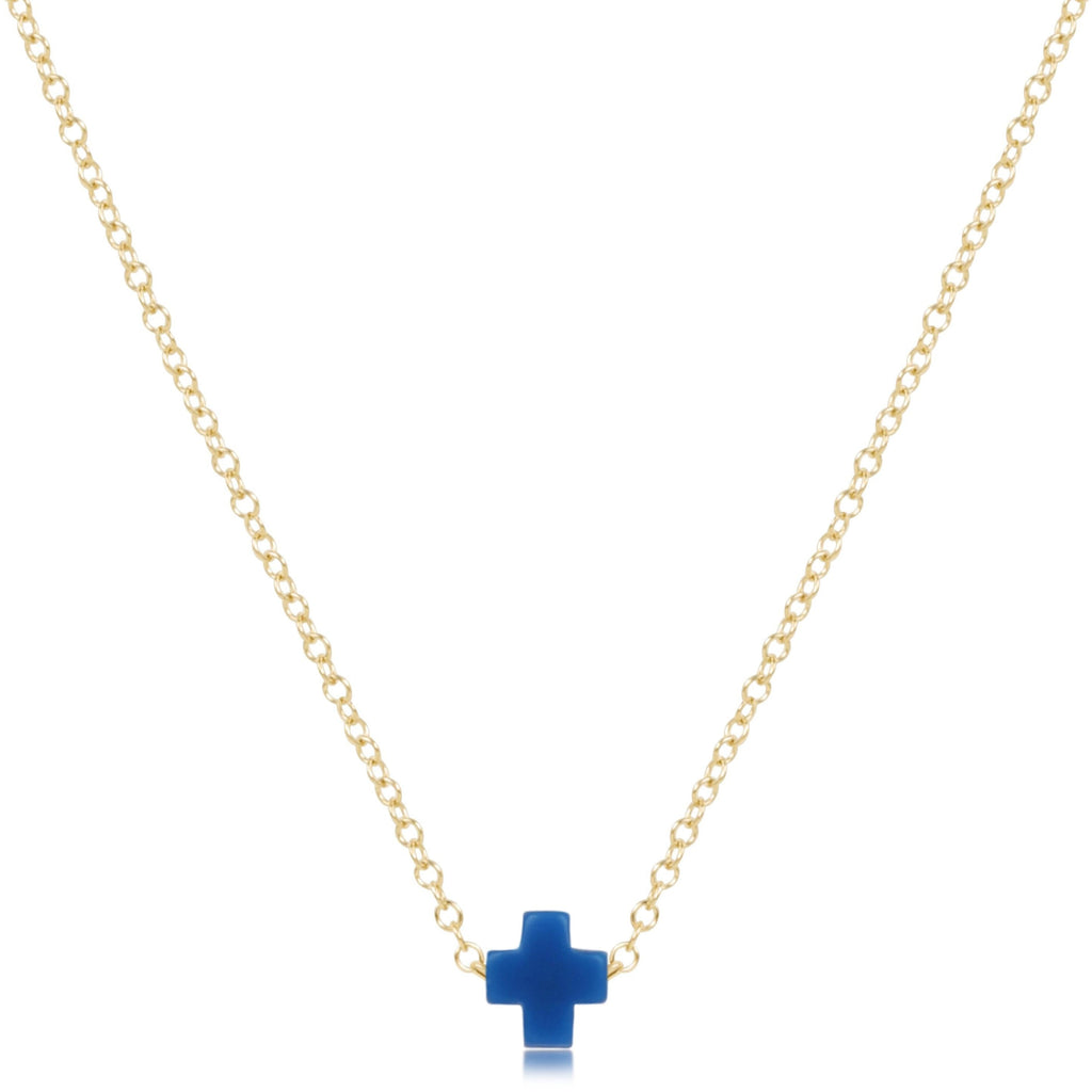 16" Necklace Gold - Signature Cross Small