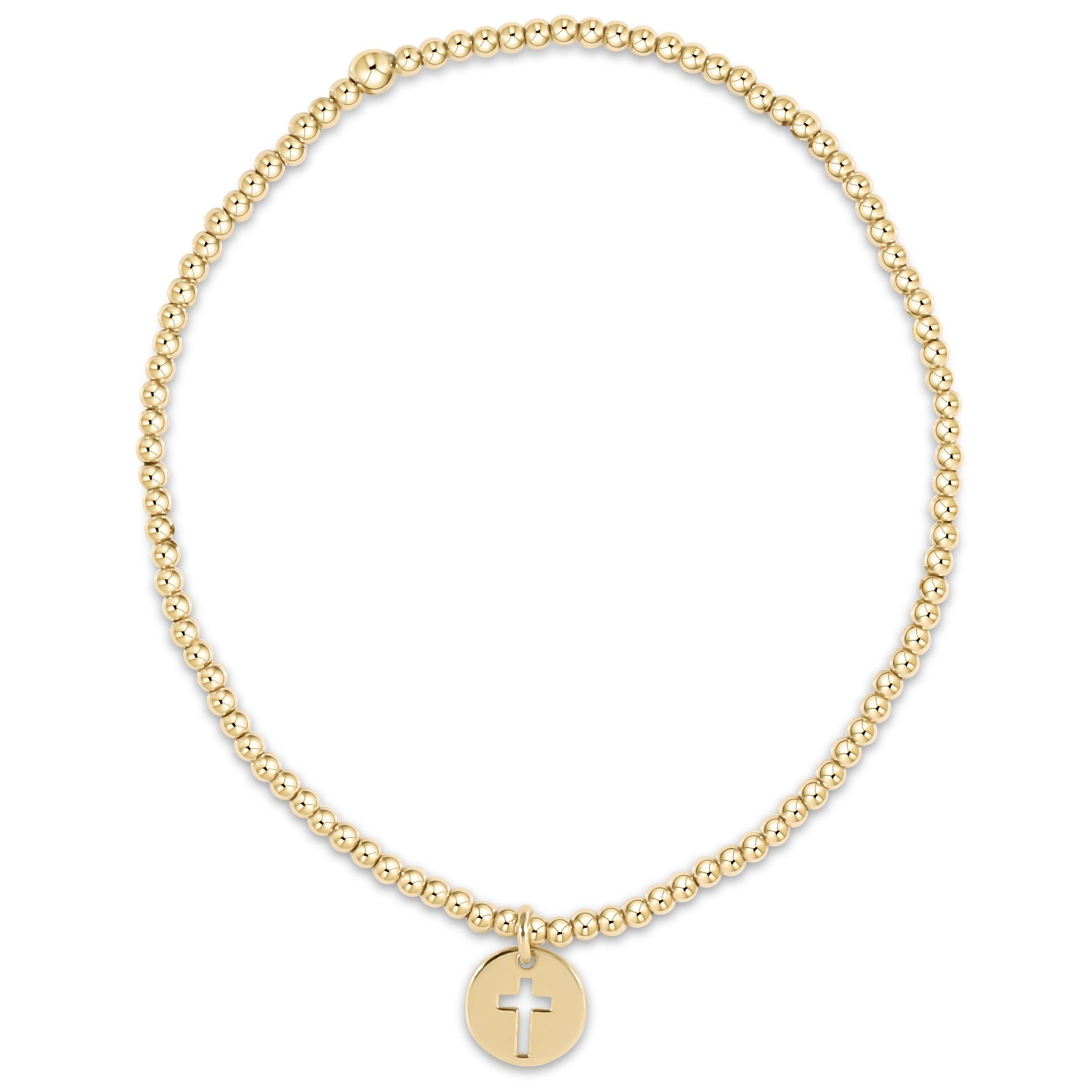 Classic Gold 2mm Bracelet - Blessed Small Gold Disc