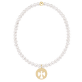 egirl Classic Pearl 3mm Bracelet - Guardian Angel Gold Disc