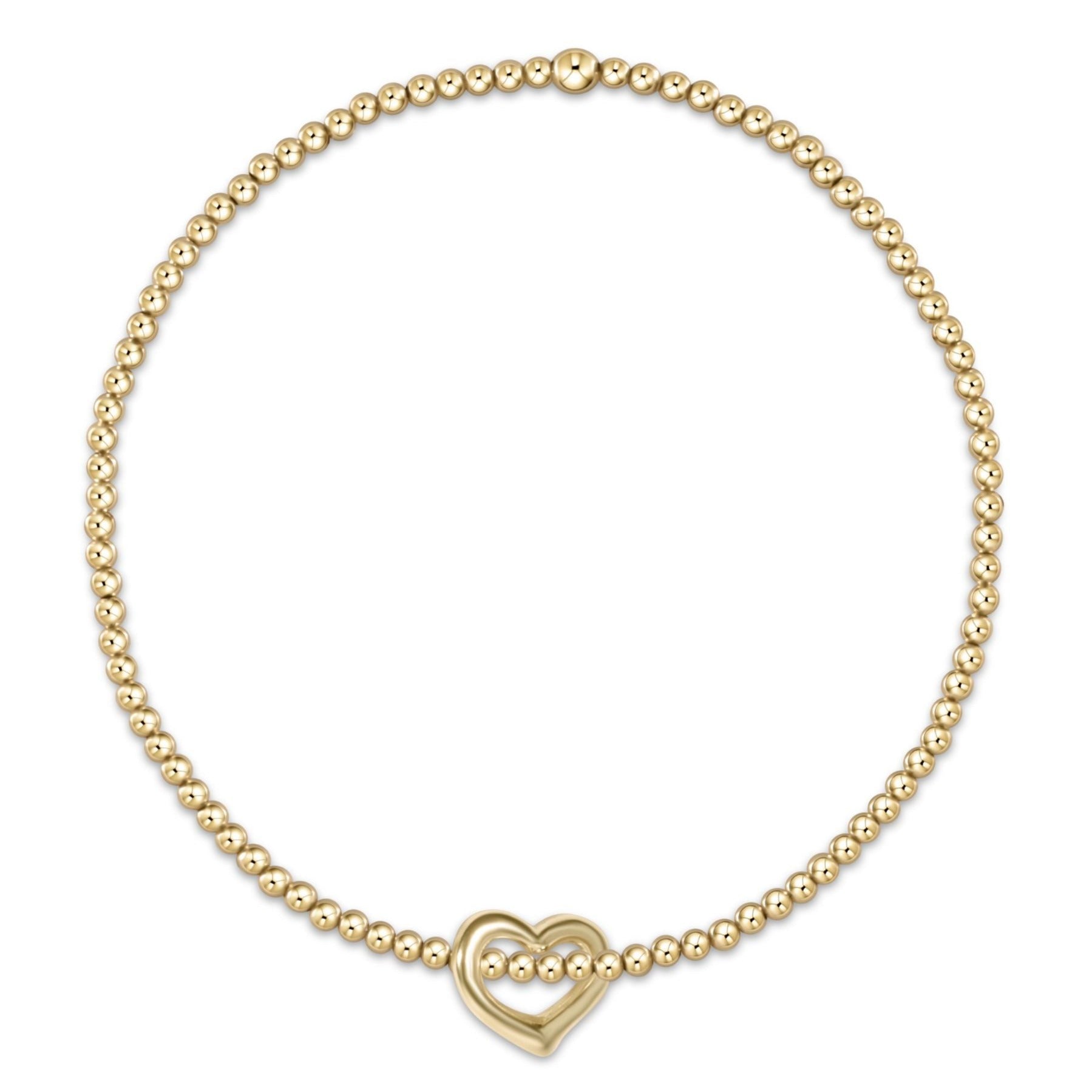 egirl Classic Gold 2mm Bracelet - Love Small Gold Charm