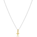 16" Necklace Mixed Metal - Signature Cross Small Gold Charm