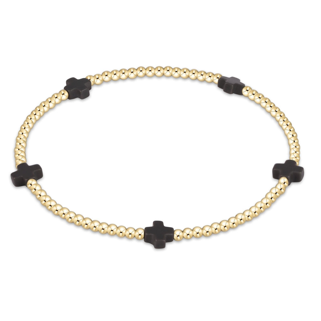 Signature Cross Small 2mm Gold Bracelet
