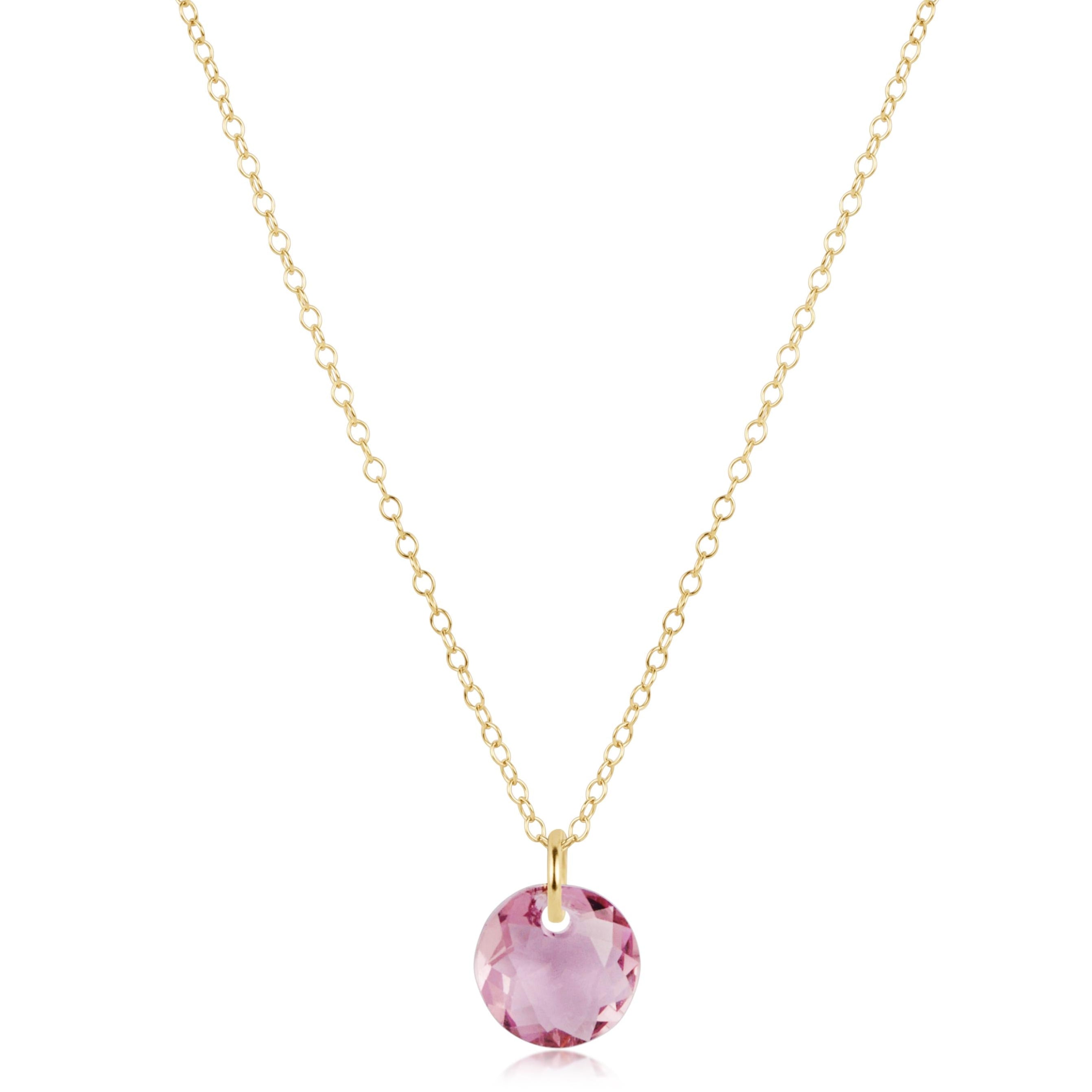 16" Necklace Gold - Reflection Small Charm - 02