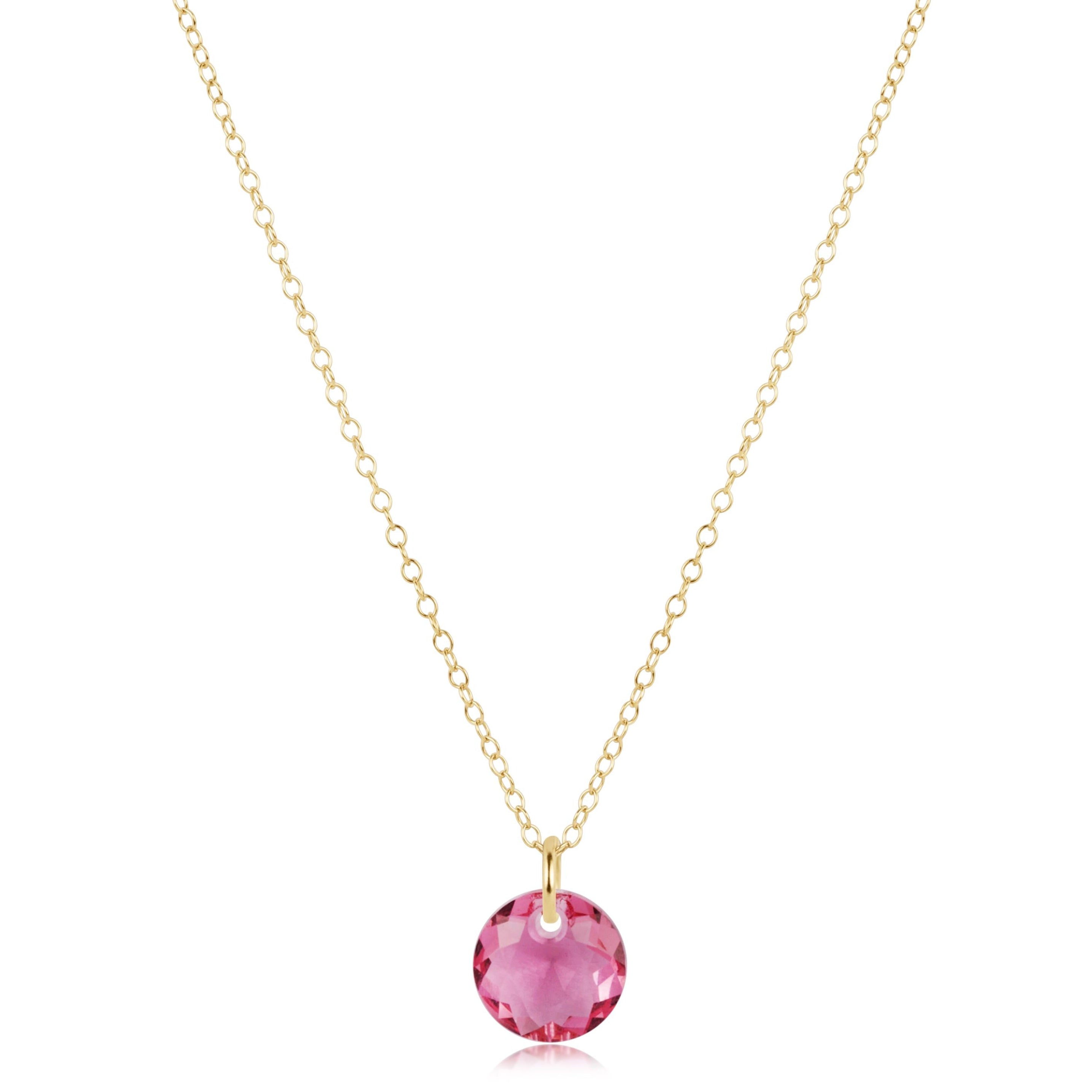 16" Necklace Gold - Reflection Small Charm - 10