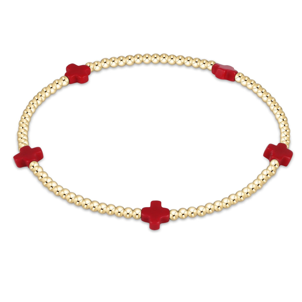 Signature Cross Small 2mm Gold Bracelet
