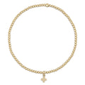 egirl Classic Gold 2mm Bracelet - Signature Cross Small Gold Charm