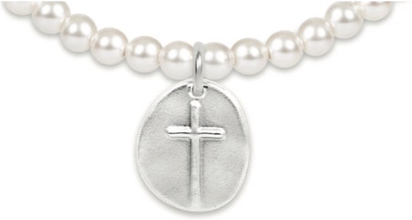 Classic Pearl 4mm Bracelet - Inspire Sterling Disc