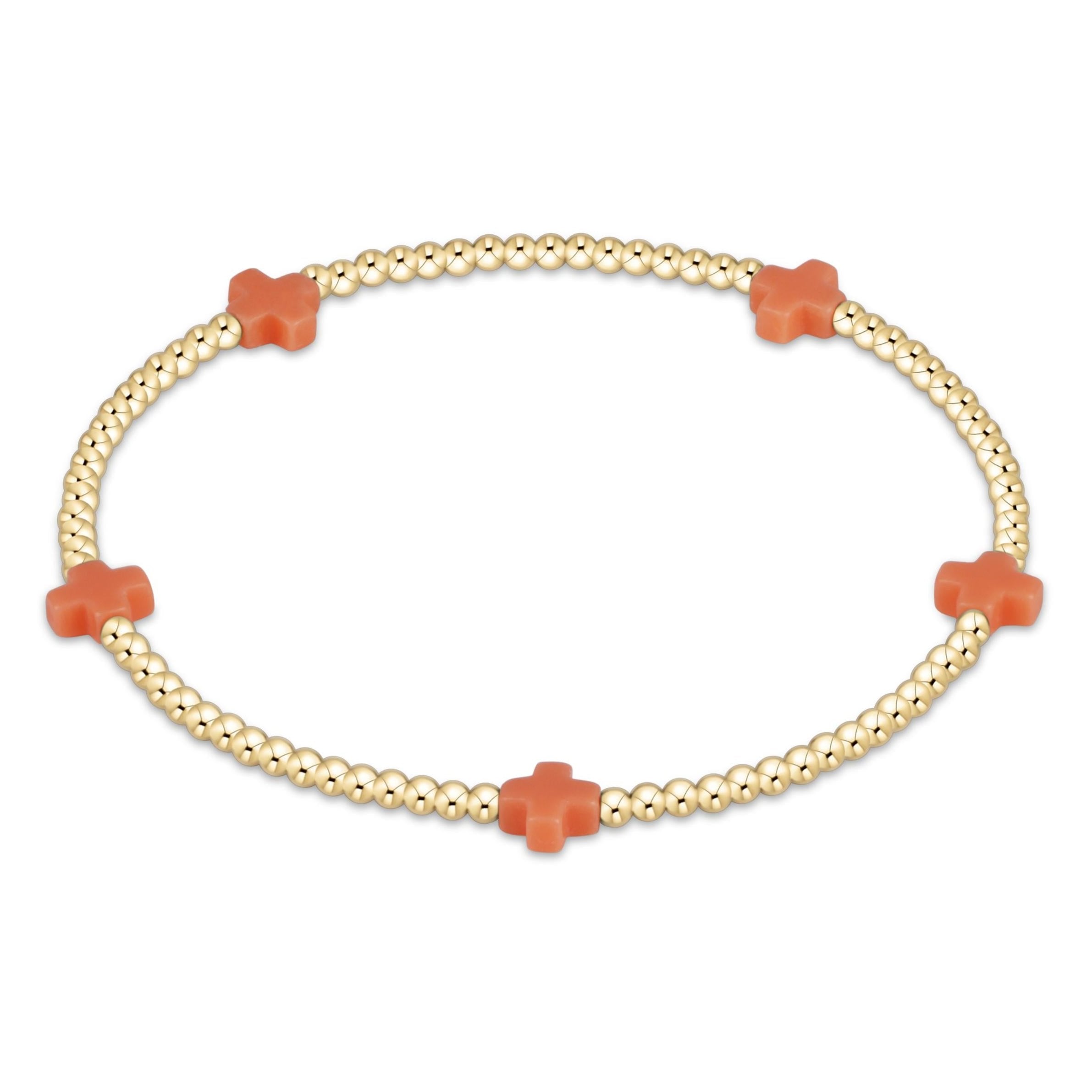 Signature Cross Small 2mm Gold Bracelet