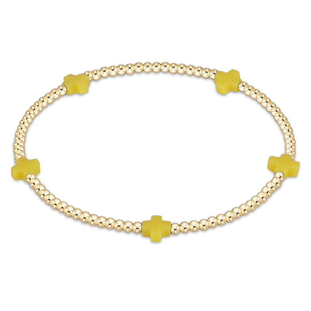 Signature Cross Small 2mm Gold Bracelet