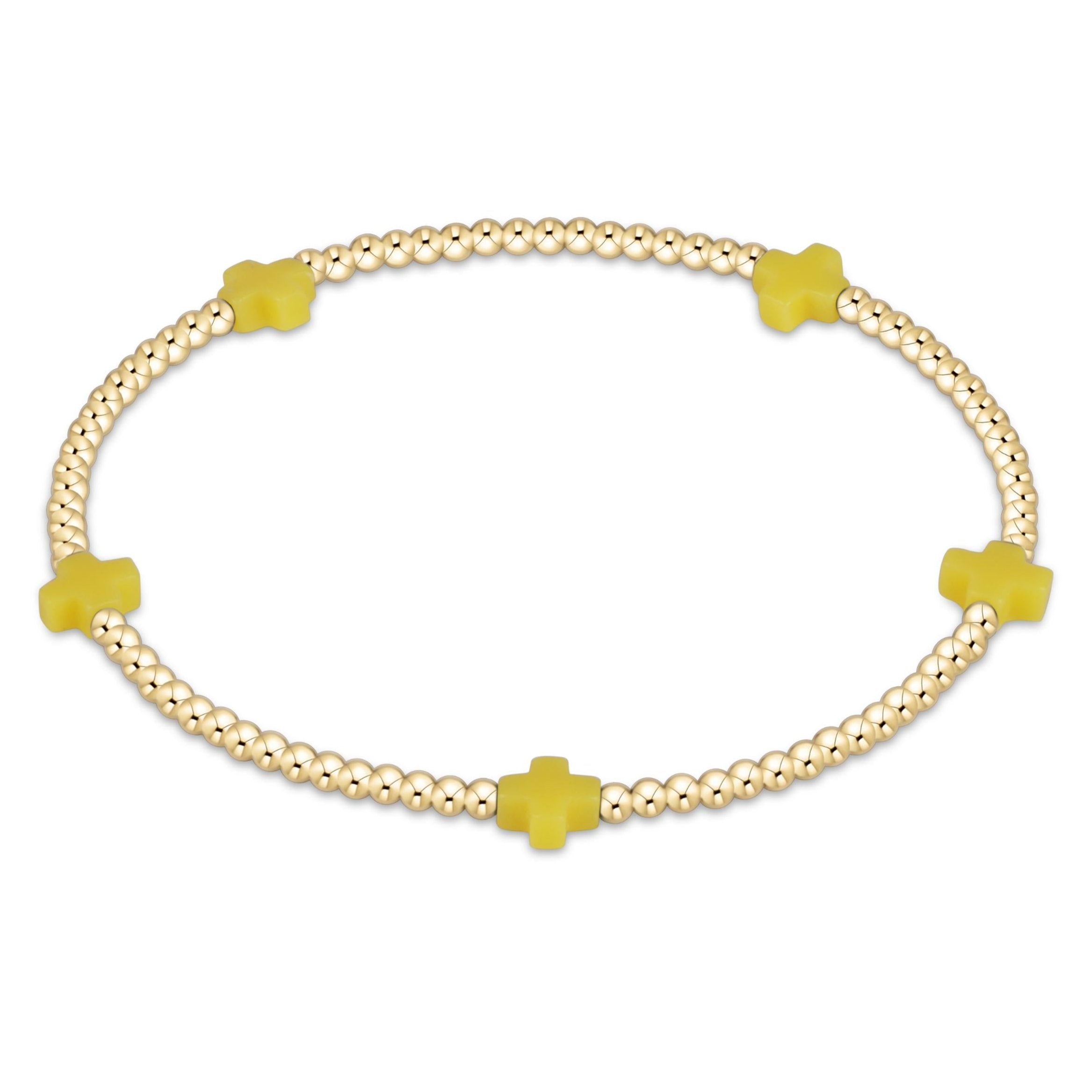 Signature Cross Small 2mm Gold Bracelet