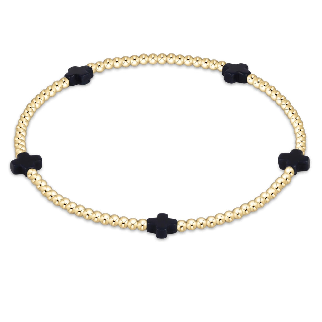 Signature Cross Small 2mm Gold Bracelet