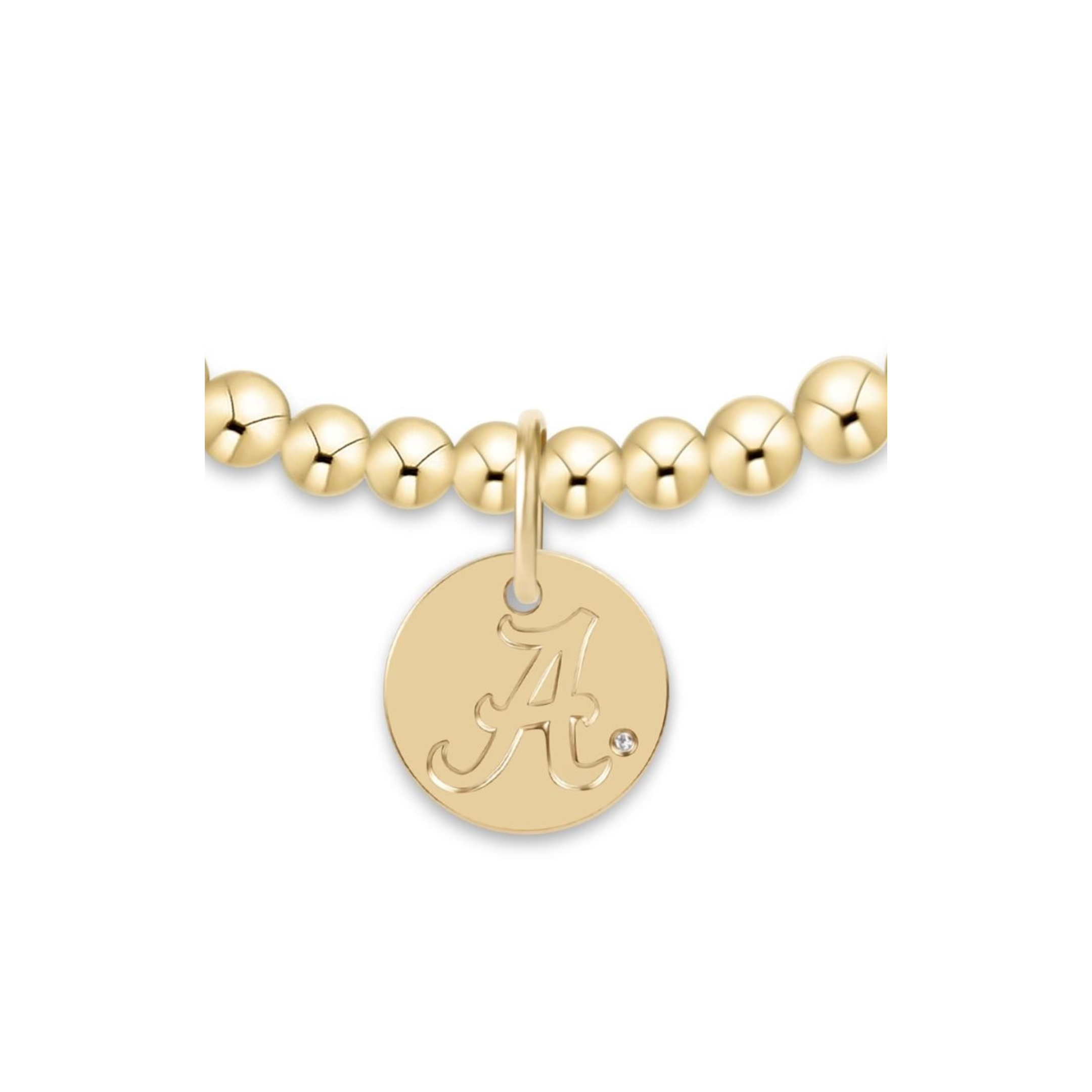 eCOLLEGIATE Classic Gold 3mm Bracelet - Alabama Disc