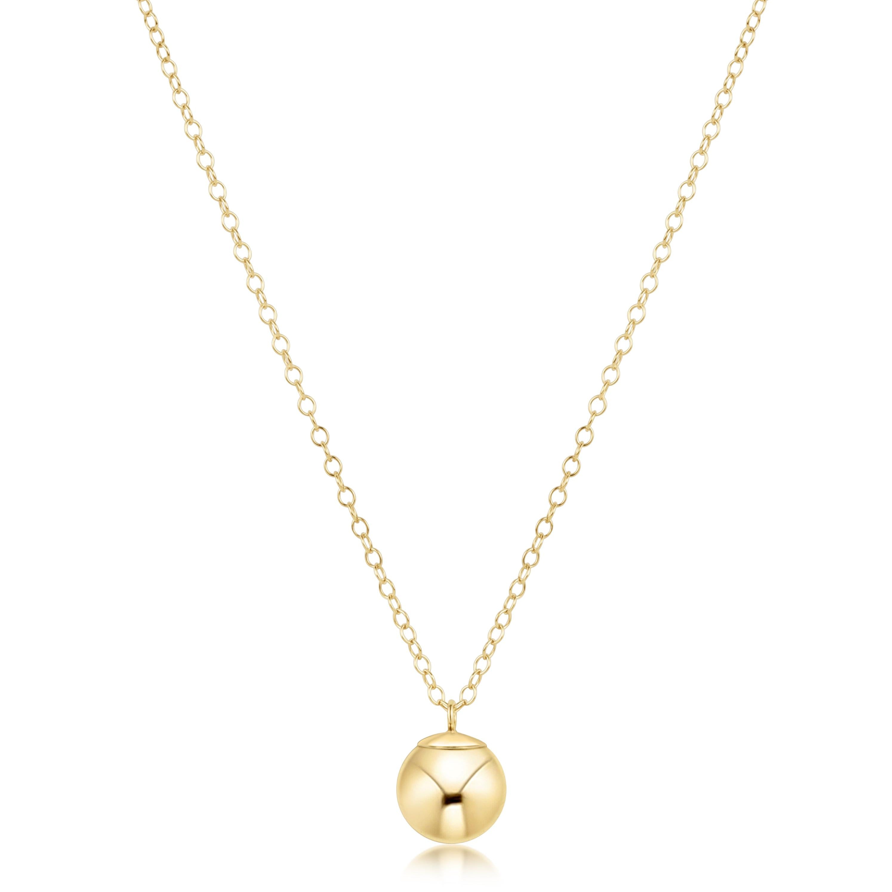 16" Necklace Gold - Classic Gold 8mm Charm