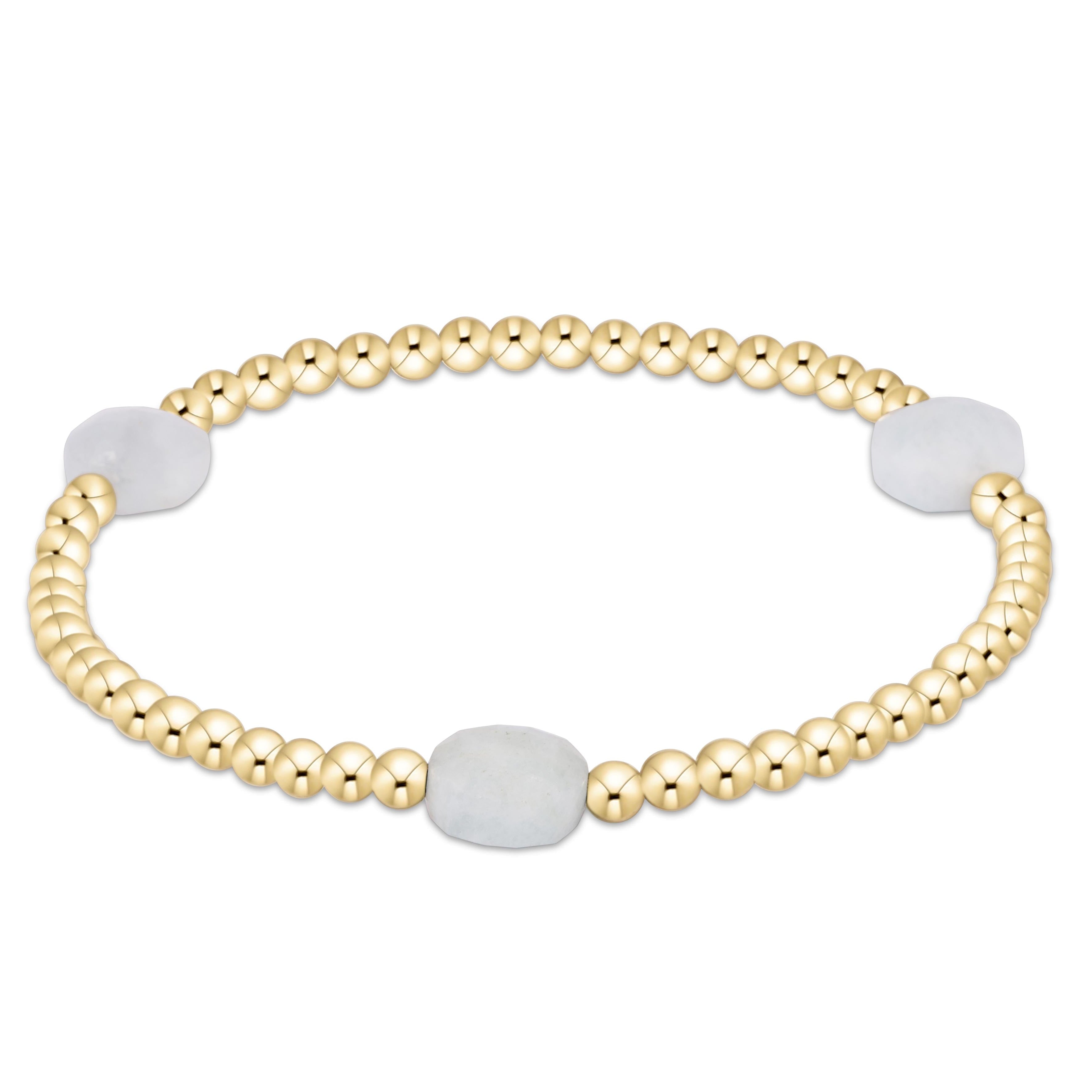 Admire Gem 3mm Gold Bracelet - Aquamarine