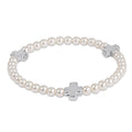Signature Cross 4mm Pearl Bracelet - Sterling