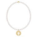 Classic Pearl 3mm Bracelet - Blessed Gold Disc